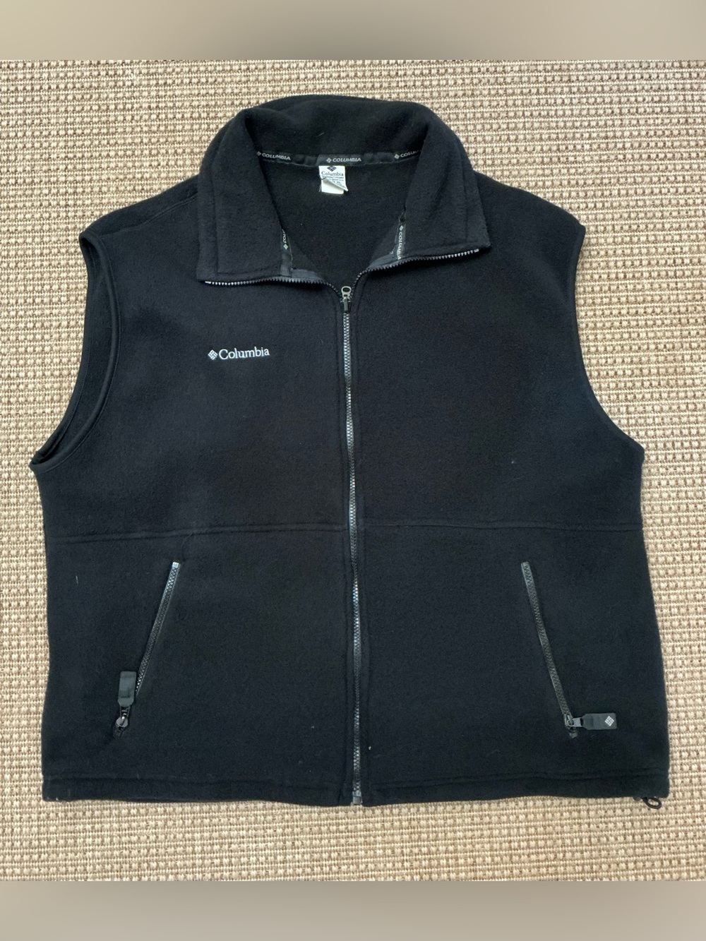 Columbia Black Fleece Vest with Branded Zip